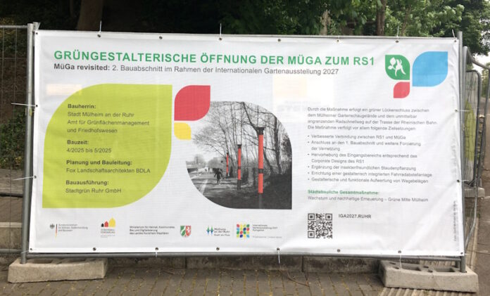 MH_Bauzaun-Banner IGA_Foto Beate Duening, Stadt Muelheim an der Ruhr